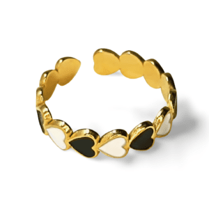 ANILLO ERYNA CORAZONES DEL ALBA NEGRO