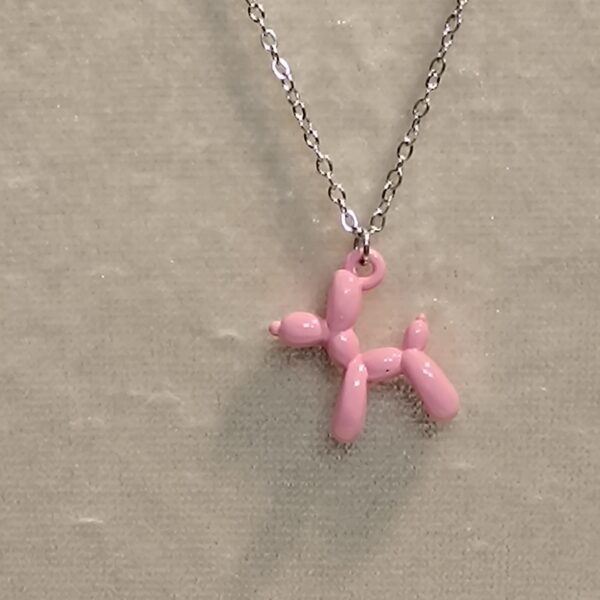 Colgante ERYNA Perro Globo Rosa Plateado