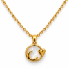Colgante ERYNA de luna y corazón en acero inoxidable dorado