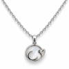 Colgante ERYNA de luna y corazón en acero inoxidable plateado