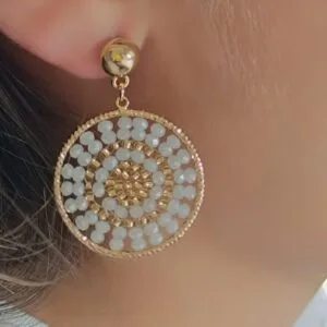PENDIENTES ERYNA ARO FLOR DE CUENTAS