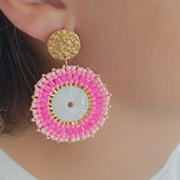 PENDIENTES MULTICOLOR CON ABALORIOS CIRCULARES