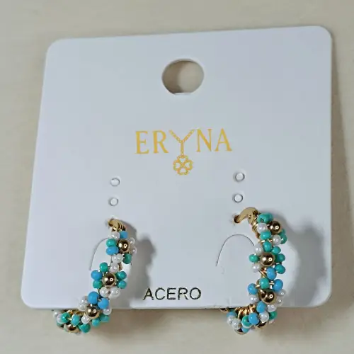 PENDIENTES ERYNA ARO CHUNKY FLORES COLORES