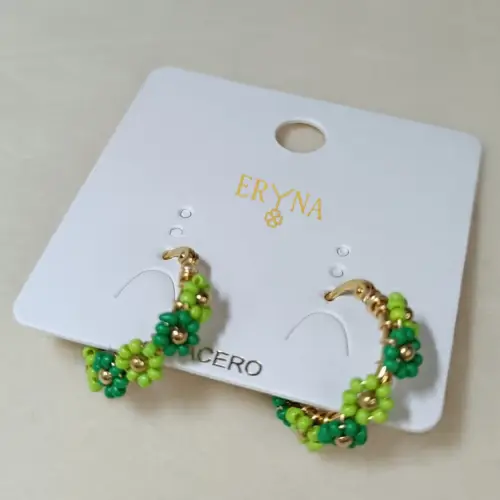 PENDIENTES ERYNA ARO CHUNKY FLORES COLORES