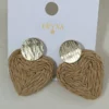 PENDIENTES ERYNA CORAZONES TRENZADOS MADERA Y PAPEL