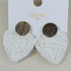 PENDIENTES ERYNA CORAZONES TRENZADOS MADERA Y PAPEL