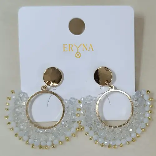 PENDIENTES ERYNA MEDIA LUNA DE CUENTAS