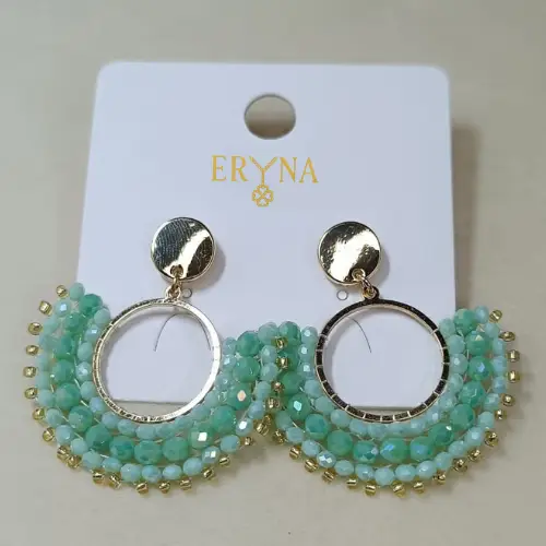 PENDIENTES ERYNA MEDIA LUNA DE CUENTAS