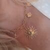 COLLAR ERYNA SOL Y CHAKRAS MARINOS ACERO DORADO