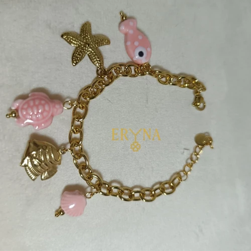 PULSERA ERYNA CHARMS MARINOS DORADO & COLOR