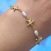 PULSERA ERYNA ESTRELLAS DE MAR & PERLAS