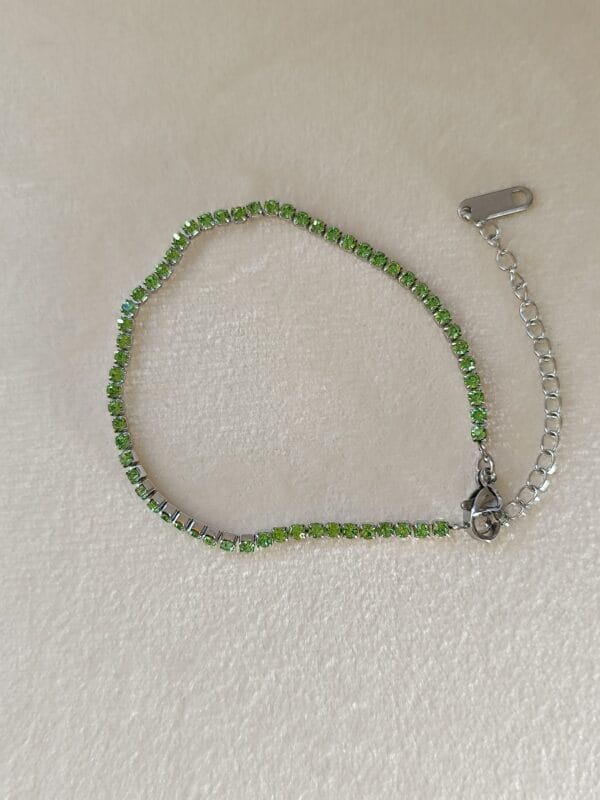 PULSERA ERYNA TENIS CIRCONITAS VERDE