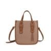 bolso bandolera kaki marca IRENE con asas y cremallera