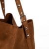 bolso abag marrón shopper efecto ante