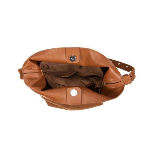 bolso abag marrón shopper efecto ante