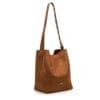bolso abag marrón shopper efecto ante