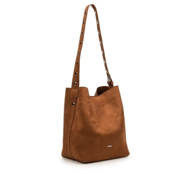 bolso abag marrón shopper efecto ante