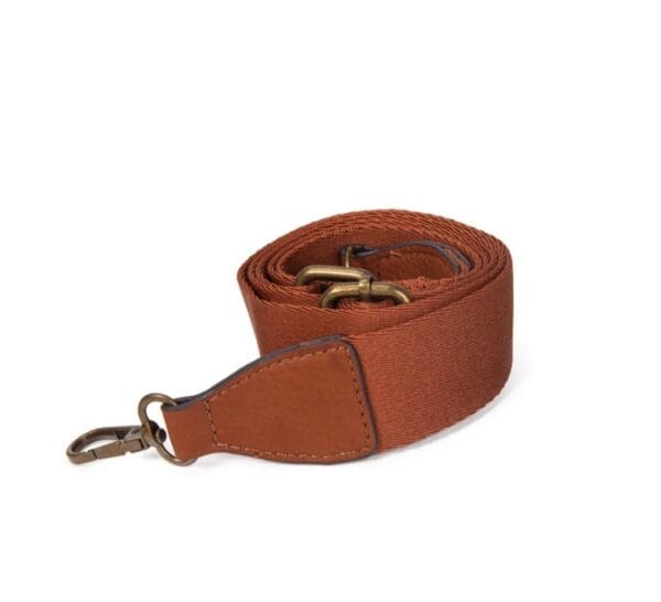 Bolso IRENE apricot-castaño con asa trenzada y correa ajustable