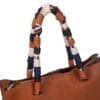 Bolso IRENE apricot-castaño con asa trenzada y correa ajustable