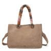 Bolso IRENE gris con asa trenzada y correa ajustable