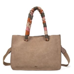 Bolso IRENE gris Bolso IRENE gris con asa trenzada y correa ajustable