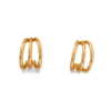 pendientes aro triple eryna dorados acero inoxidable