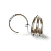 pendientes aro triple eryna plateados acero inoxidable