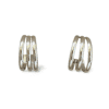 pendientes aro triple plateados diseño moderno