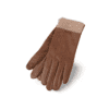Guantes de mujer marrones con puño de punto. Guantes de mujer marrones con puño de punto.