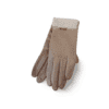 Guantes de mujer beige con puño de punto. Guantes de mujer beige con puño de punto.