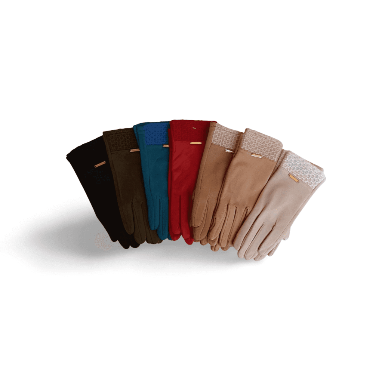 Guantes de mujer varios colores con puño de punto.