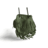 Bolso de ante verde claro con flecos estilo boho ERYNA