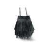 Bolso de ante verde oscuro con flecos y cadena ERYNA