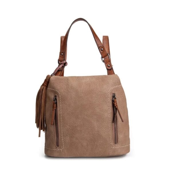 Mochila IRENE ILR230308 color kaki con asas marrones