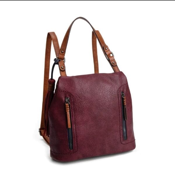 Mochila IRENE ILR230308 granate con asas marrones