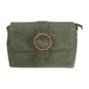 Bolso de ante italiano con cierre de aro – colores marrón, verde y chocolate