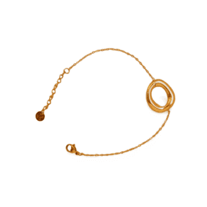 Pulsera ERYNA dorada con círculo central vista desplegada
