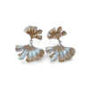 pendientes ERYNA hoja estilizada acero plateado