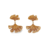 pendientes ERYNA hoja estilizada acero dorado