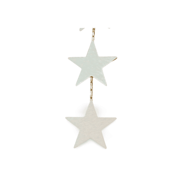 Detalle pendientes ERYNA plateados de estrellas en cascada