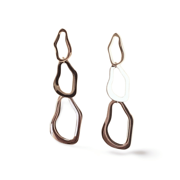 pendientes largos geométricos ERYNA acero plateado