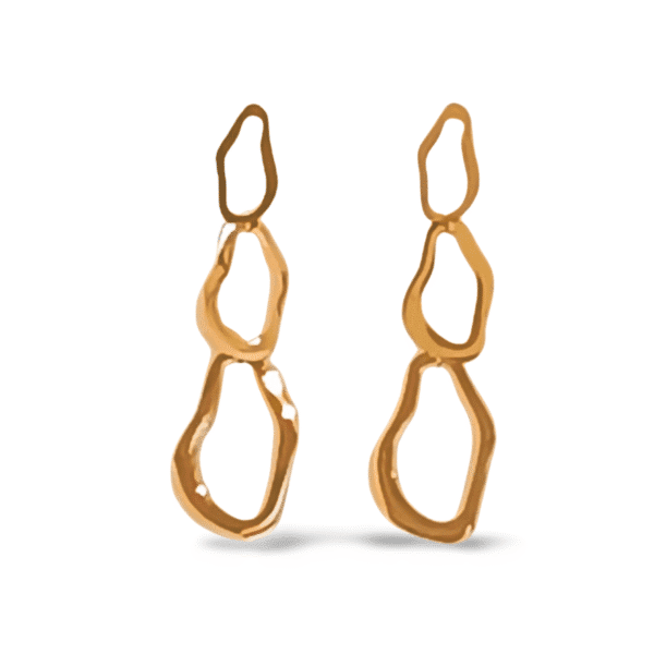 pendientes modernos largos ERYNA en acero dorado
