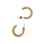 pendientes aro dorado triple línea ERYNA detalle cierre pendientes aro dorado triple línea ERYNA detalle cierre