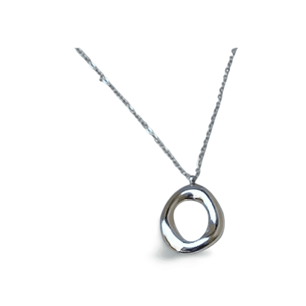 Collar de acero círculo minimalista ERYNA color plata