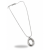 Collar ERYNA de acero inoxidable plateado con colgante de círculo minimalista