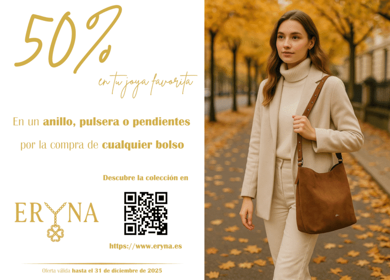 50 % de descuento en tu joya favorita por la compra de cualquier bolso