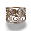 ANILLO ERYNA FILIGRANA ESPIRAL 4 Anillo ERYNA de filigrana calada con diseño en espiral vista frontal