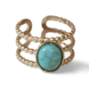 Anillo ERYNA ajustable acero plateado con piedra azul
