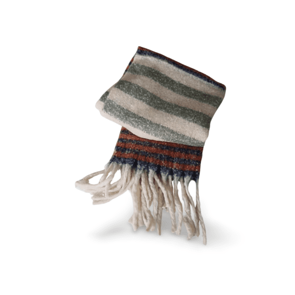 BUFANDA ERYNA DE RAYAS VERDE MARRON