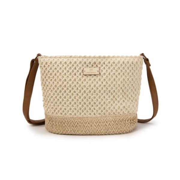 Bolso bandolera MAC&NOA de fibra natural vista frontal